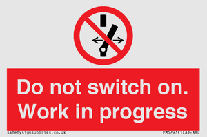 Do not switch on. Work in progress